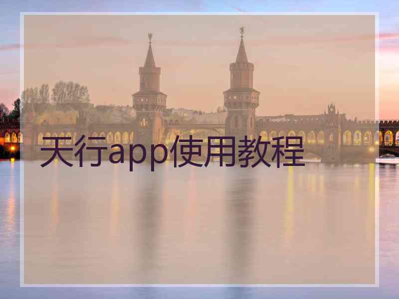 天行app使用教程