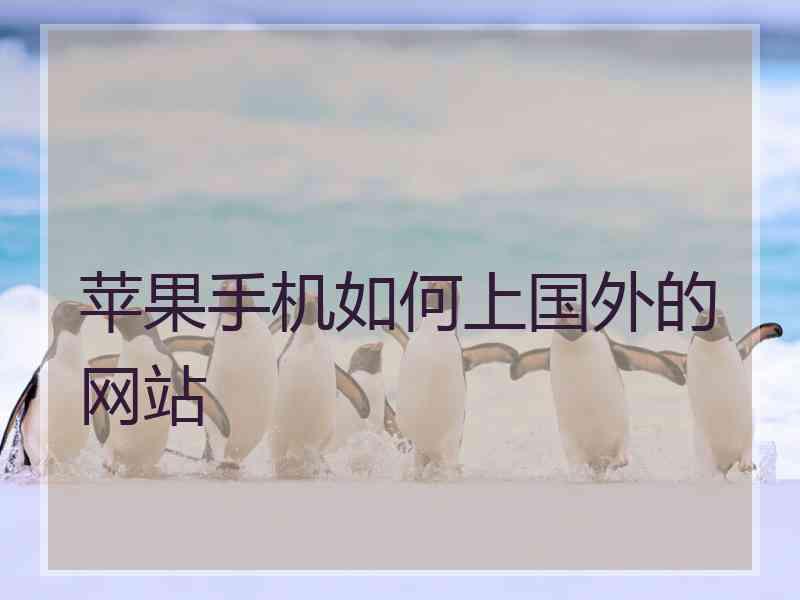 苹果手机如何上国外的网站