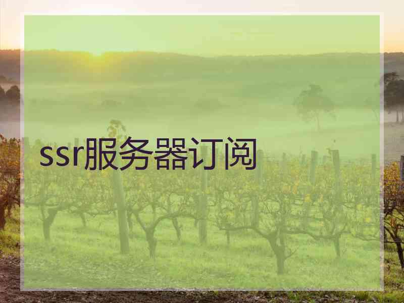 ssr服务器订阅