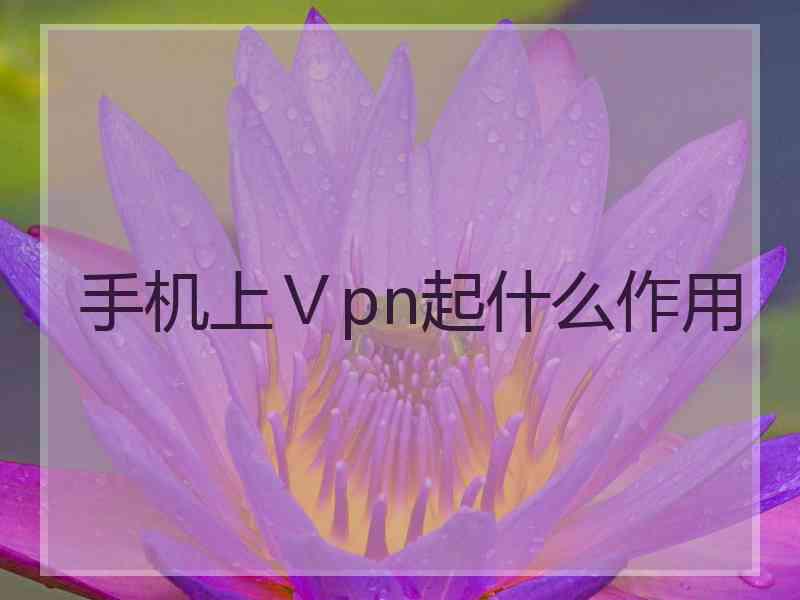 手机上Ⅴpn起什么作用