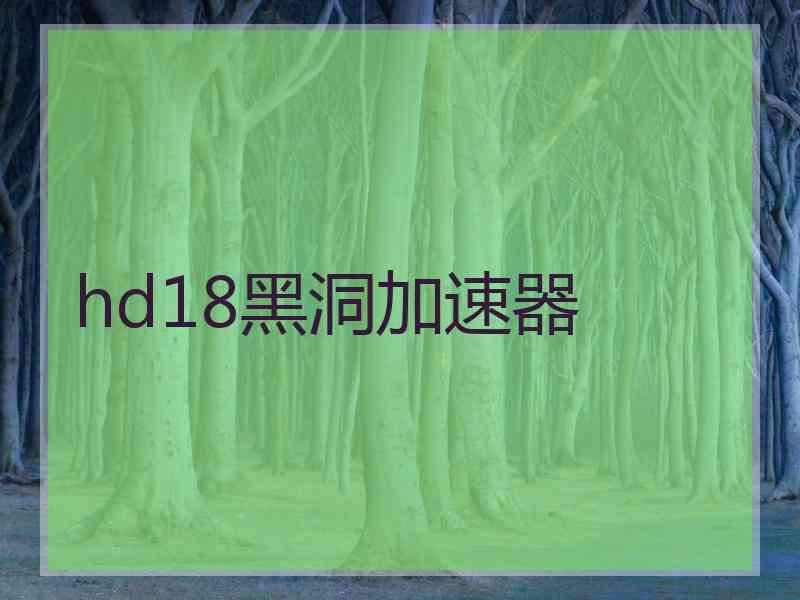 hd18黑洞加速器