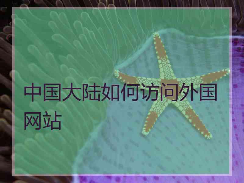 中国大陆如何访问外国网站