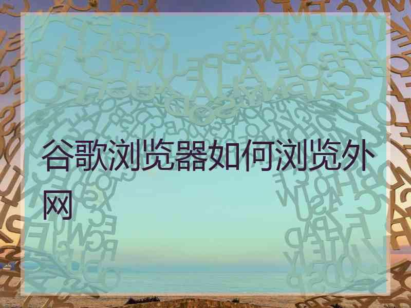 谷歌浏览器如何浏览外网