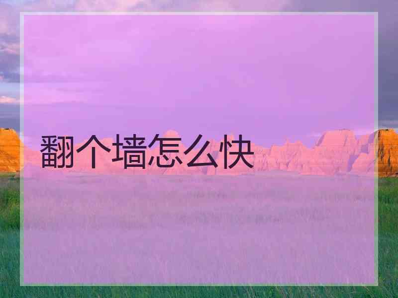 翻个墙怎么快