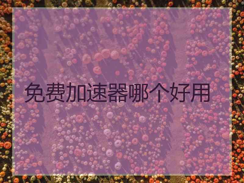 免费加速器哪个好用