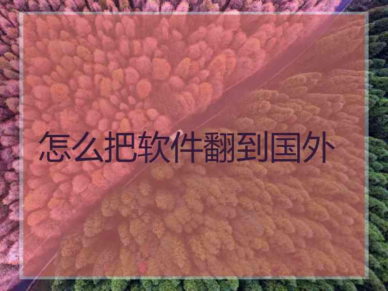 怎么把软件翻到国外