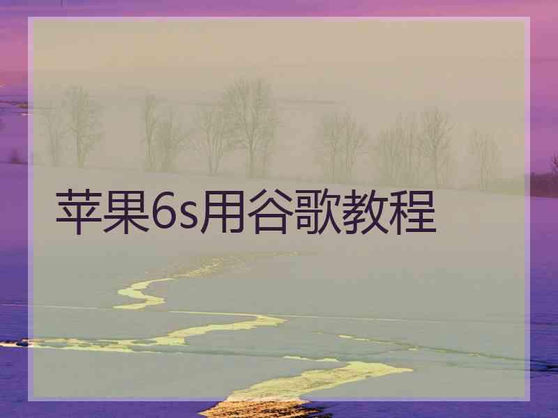 苹果6s用谷歌教程