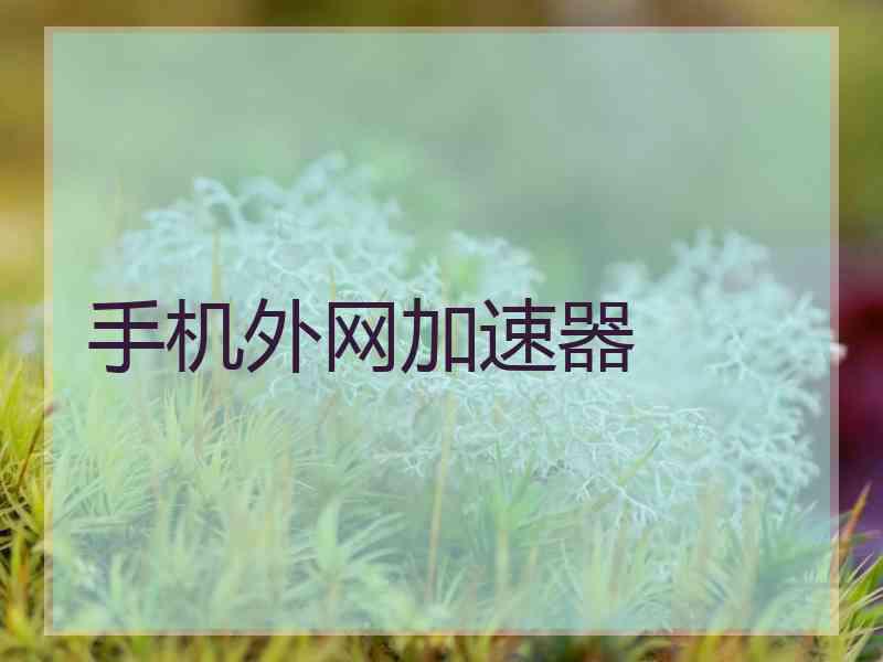 手机外网加速器