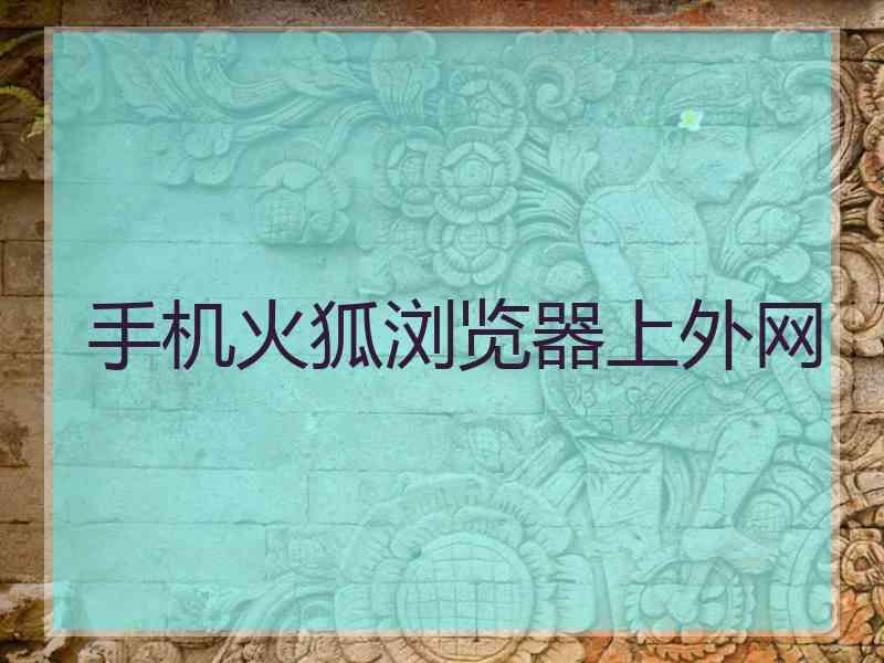手机火狐浏览器上外网
