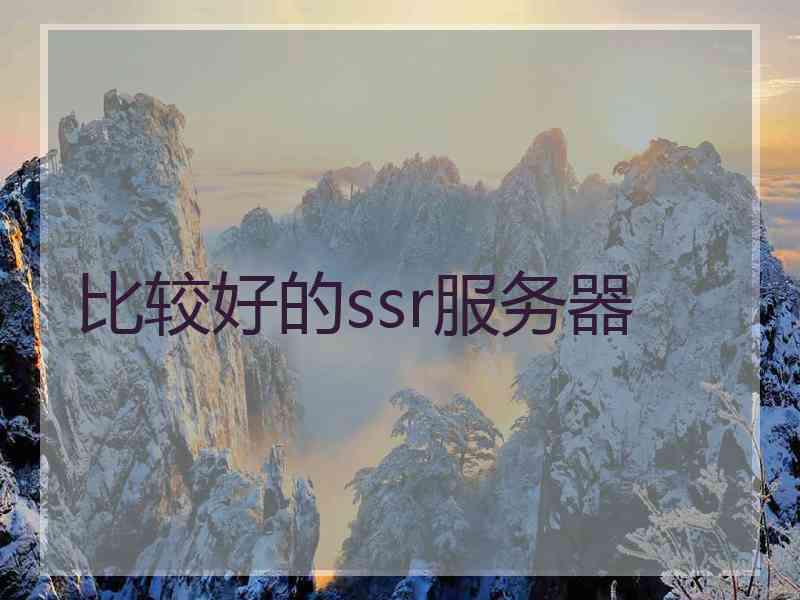 比较好的ssr服务器