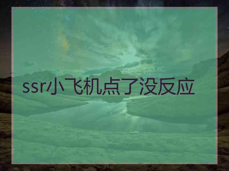 ssr小飞机点了没反应