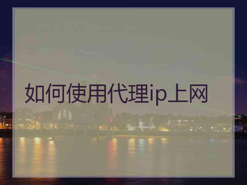 如何使用代理ip上网