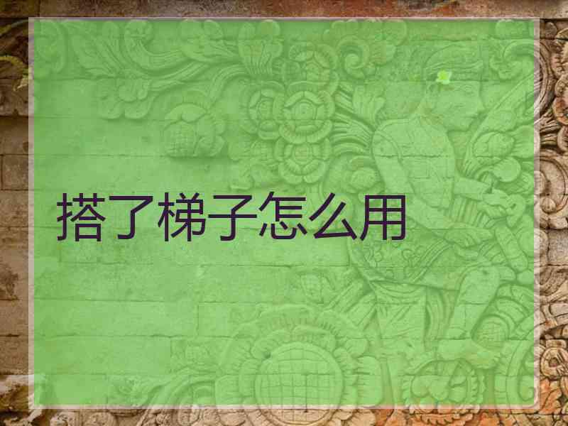搭了梯子怎么用