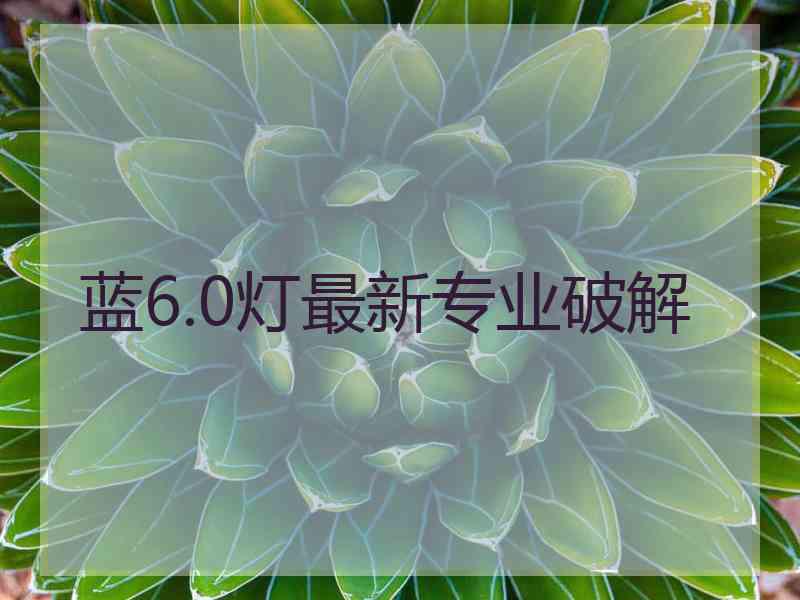 蓝6.0灯最新专业破解