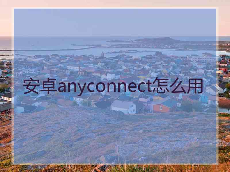 安卓anyconnect怎么用