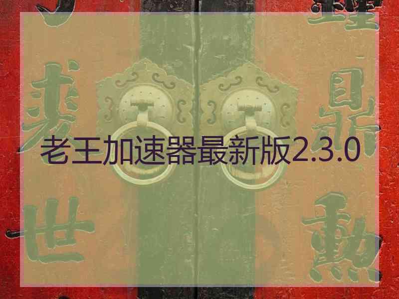 老王加速器最新版2.3.0