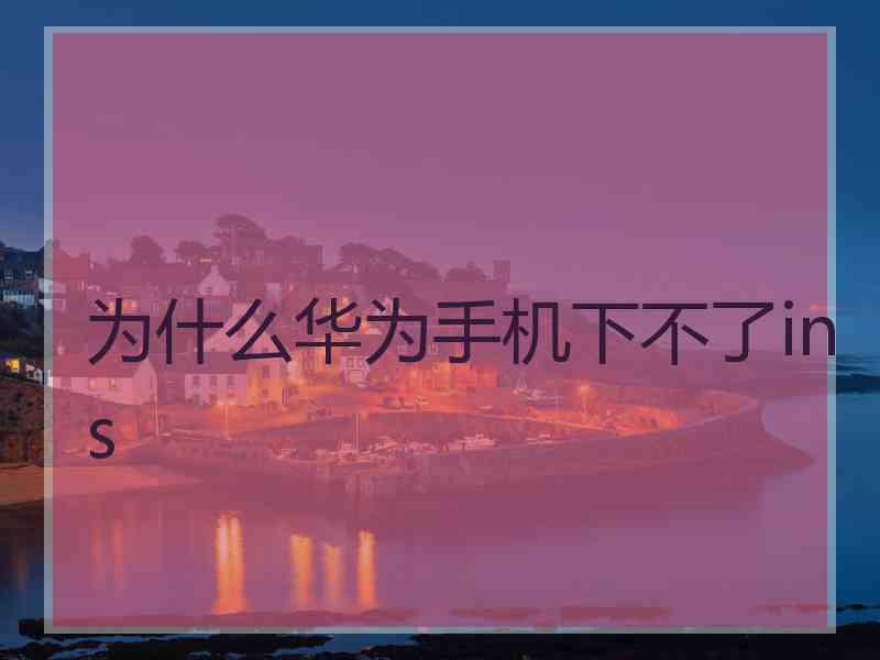 为什么华为手机下不了ins