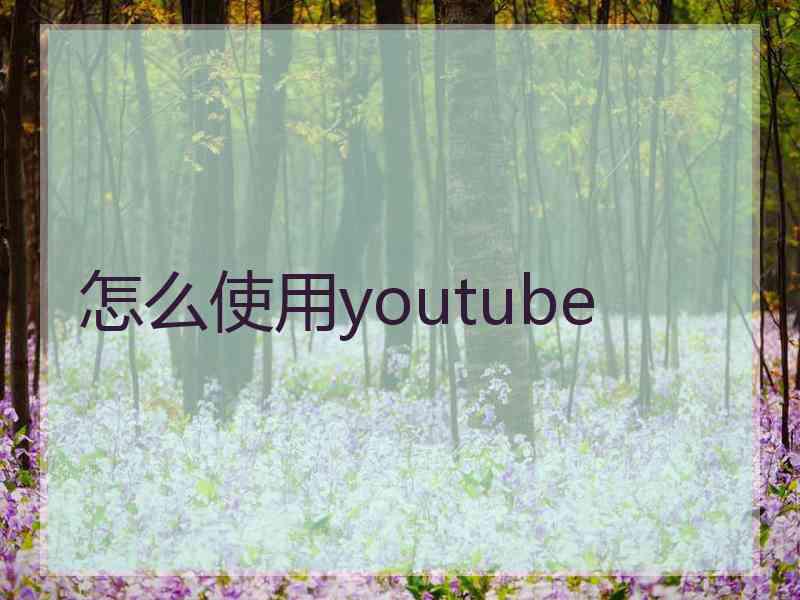 怎么使用youtube