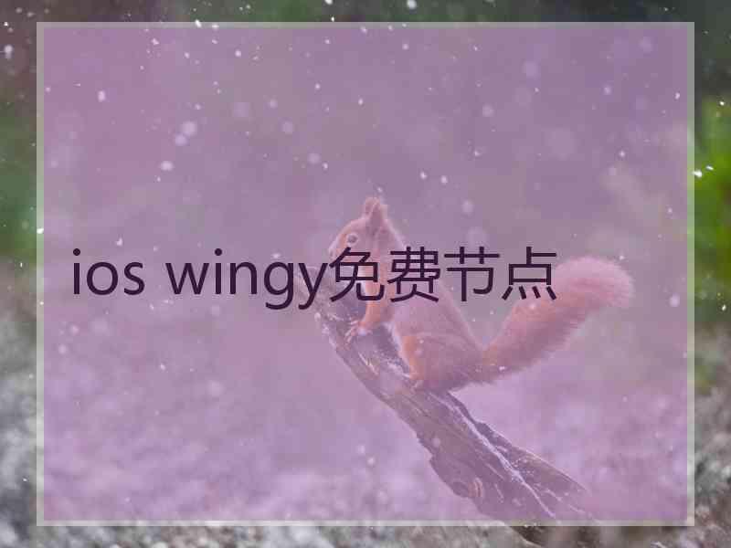 ios wingy免费节点