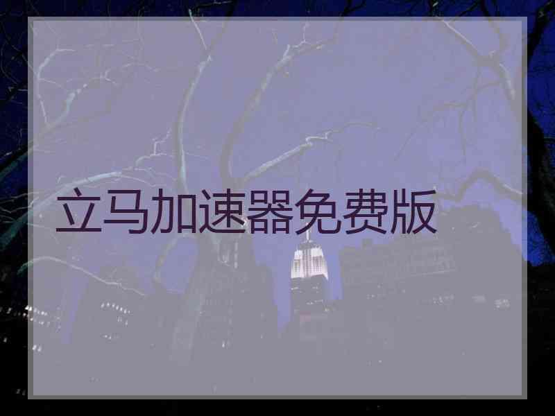 立马加速器免费版