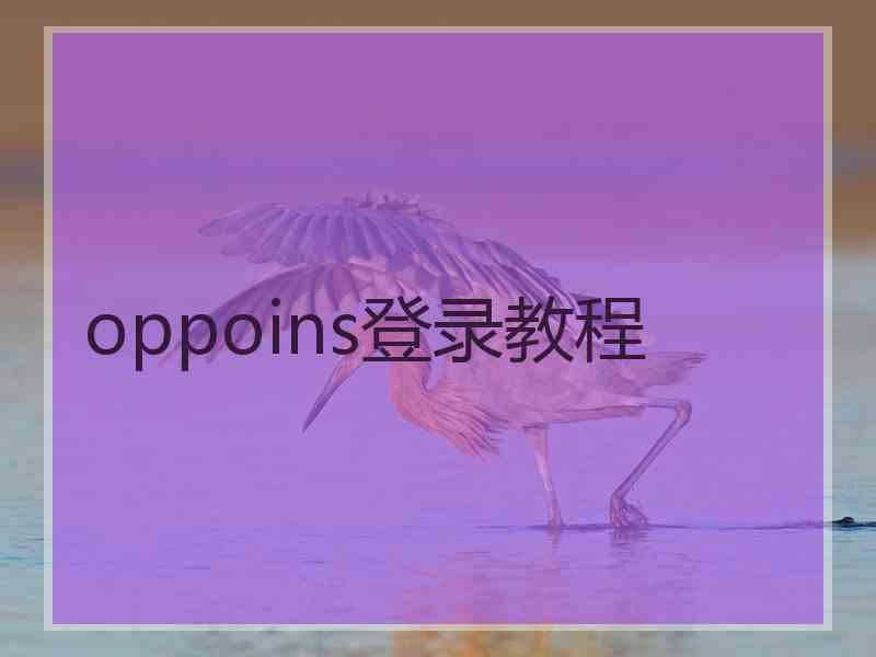 oppoins登录教程