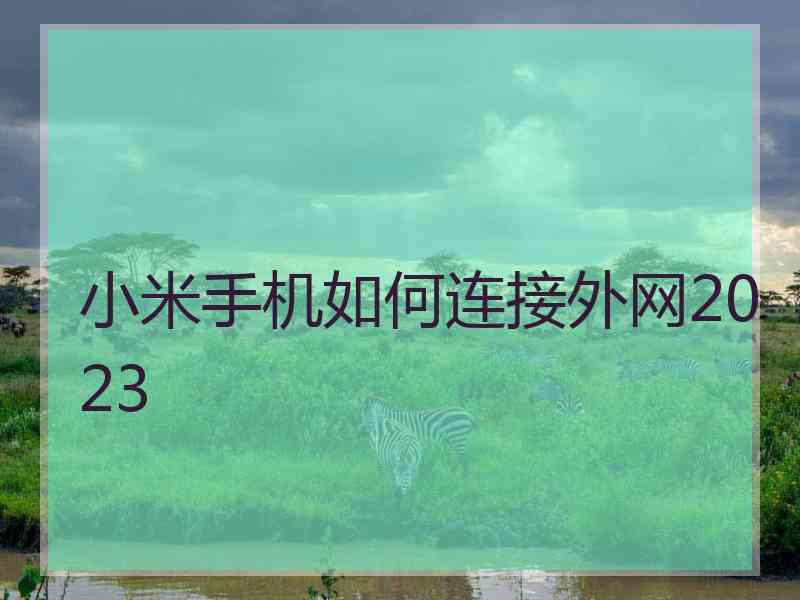 小米手机如何连接外网2023