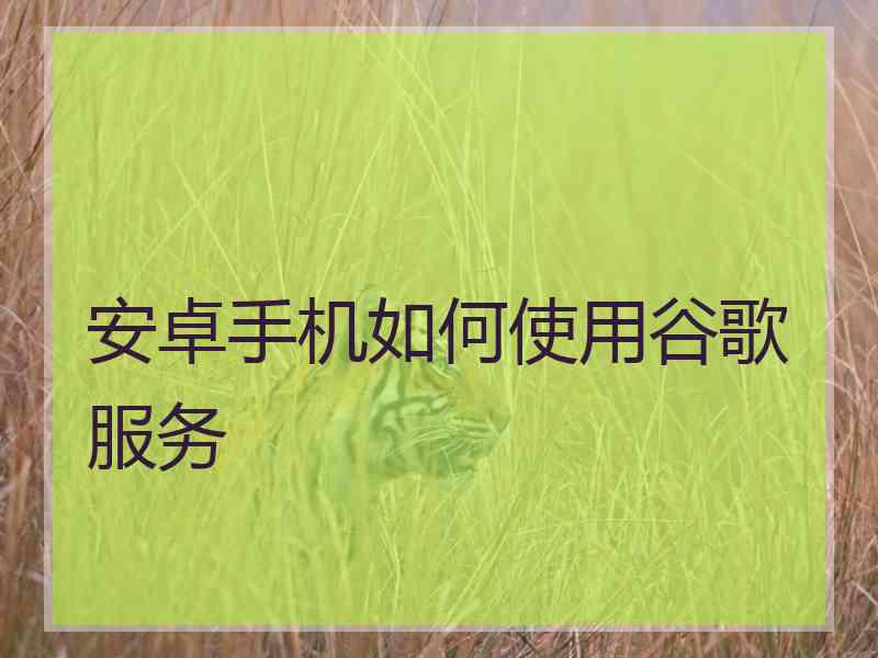 安卓手机如何使用谷歌服务