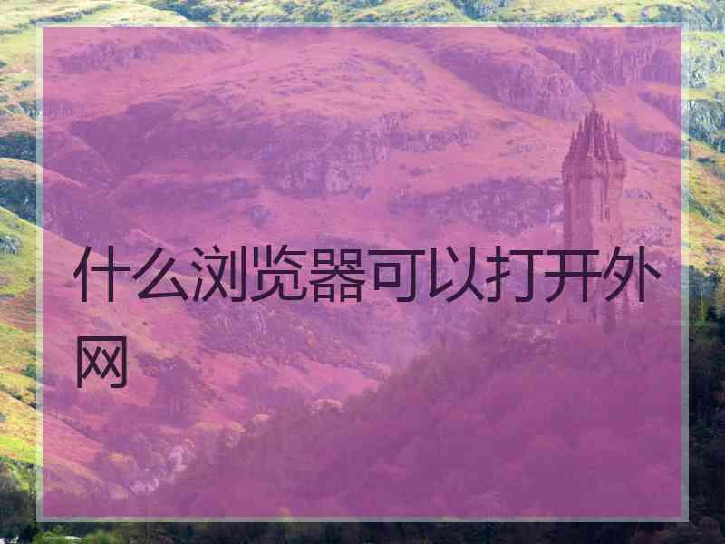 什么浏览器可以打开外网