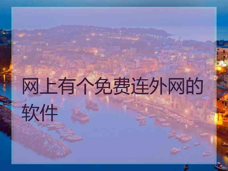网上有个免费连外网的软件