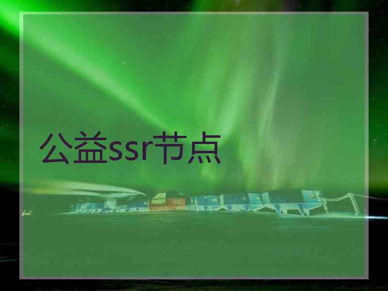 公益ssr节点