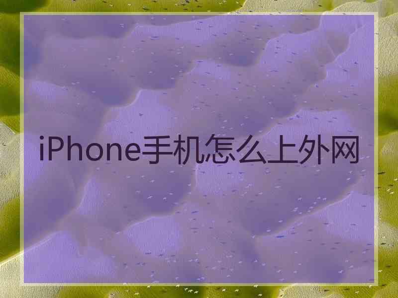 iPhone手机怎么上外网