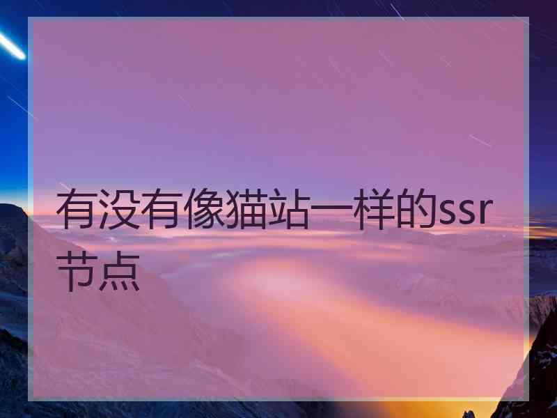 有没有像猫站一样的ssr节点