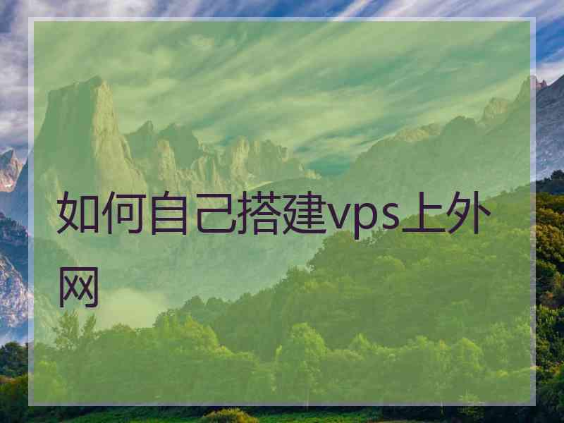 如何自己搭建vps上外网