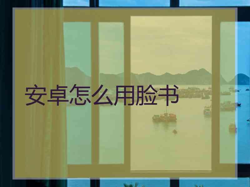 安卓怎么用脸书