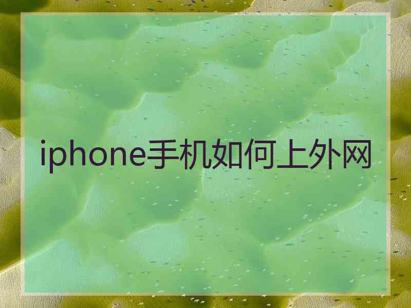 iphone手机如何上外网