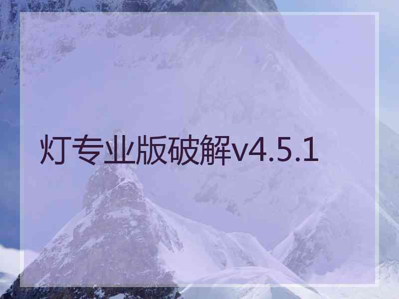 灯专业版破解v4.5.1