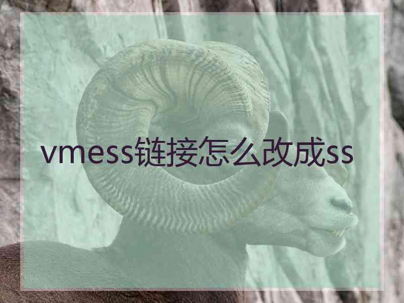 vmess链接怎么改成ss