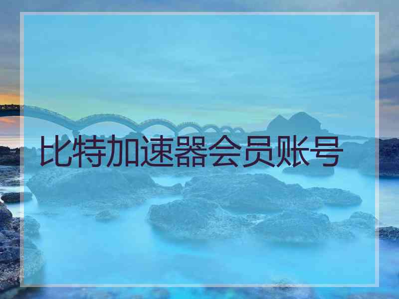 比特加速器会员账号