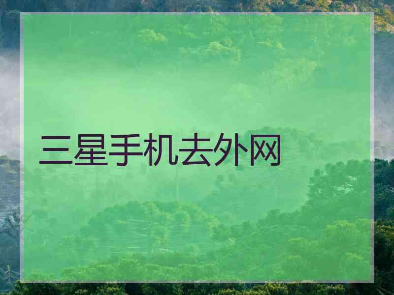 三星手机去外网