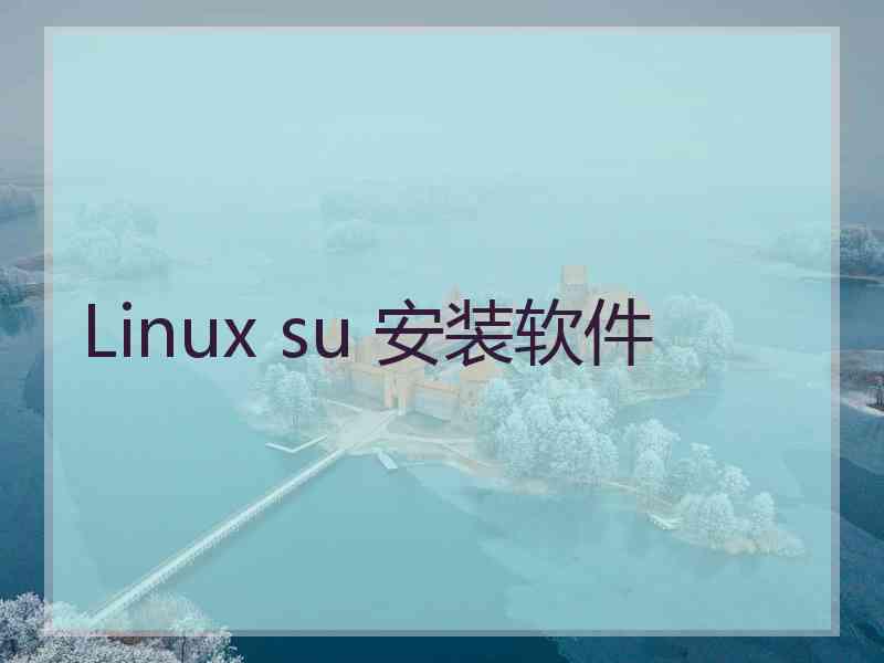 Linux su 安装软件