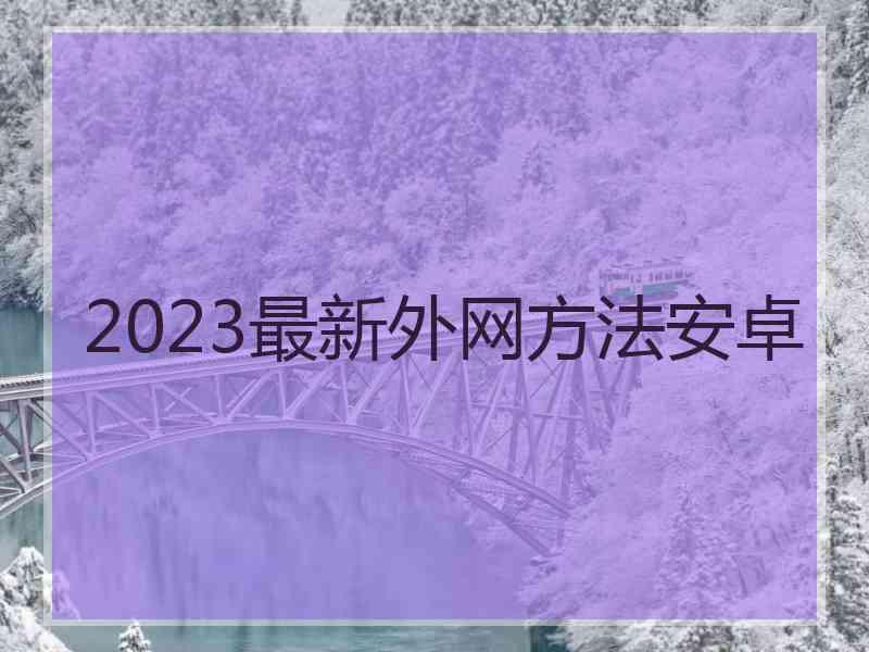 2023最新外网方法安卓