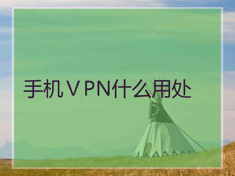 手机ⅤPN什么用处
