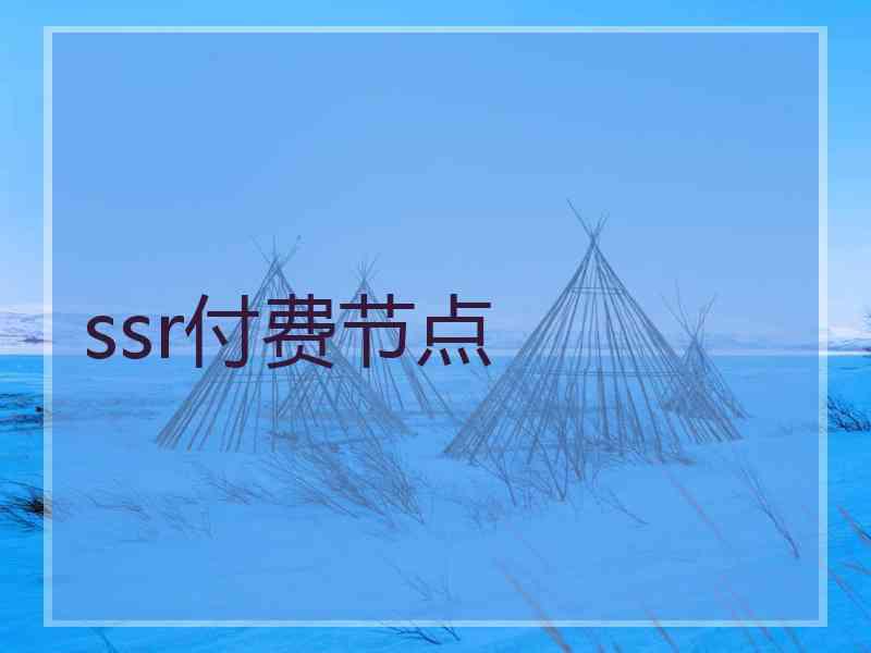 ssr付费节点