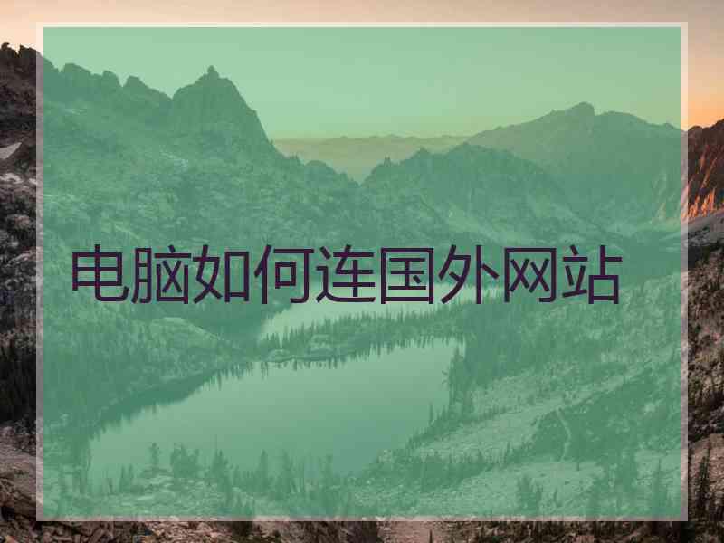 电脑如何连国外网站