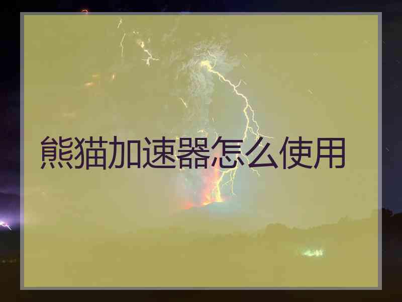 熊猫加速器怎么使用
