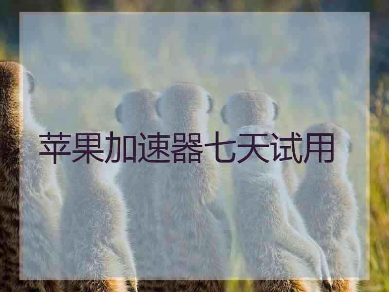苹果加速器七天试用