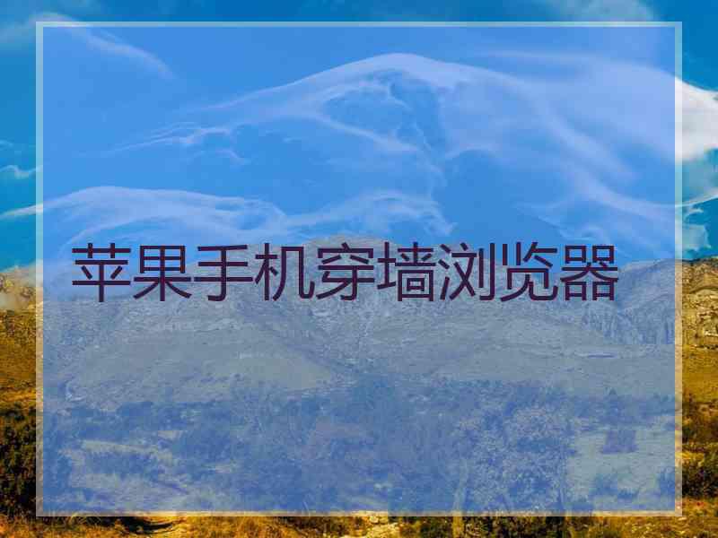 苹果手机穿墙浏览器
