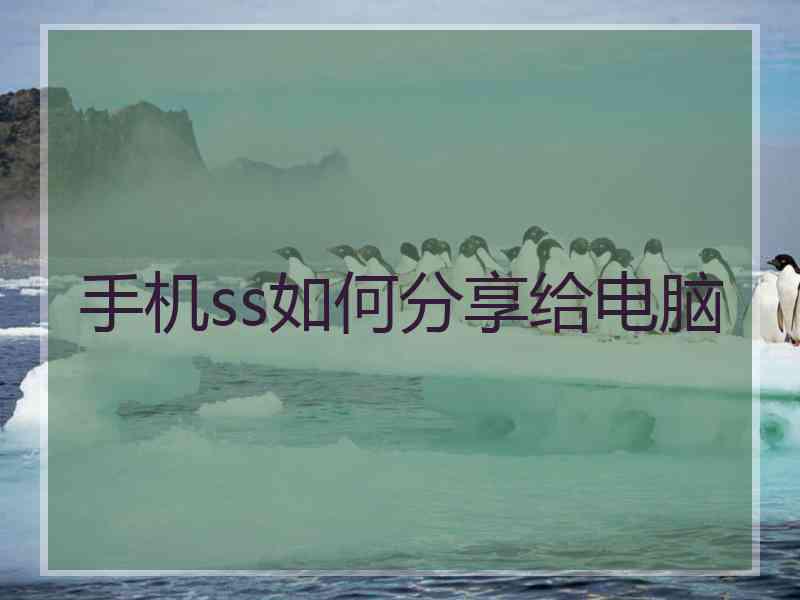 手机ss如何分享给电脑