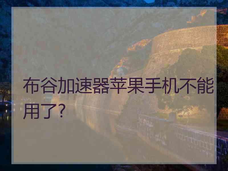 布谷加速器苹果手机不能用了?