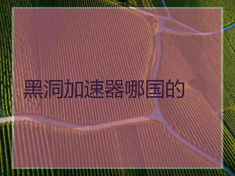 黑洞加速器哪国的